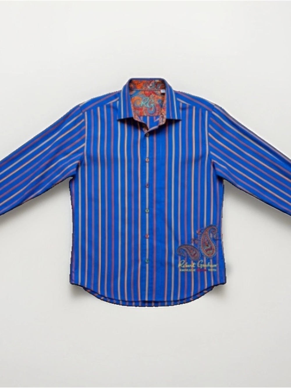 Robert Graham 2XL Vertical Striped Bubbles Paisley Loud Luxury button up Shirt